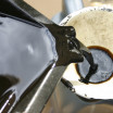 Dirty oil being drained