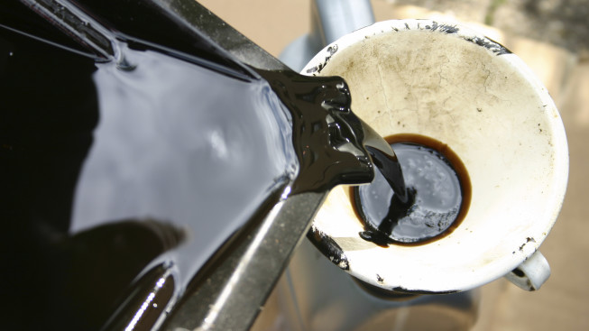 Dirty oil being drained